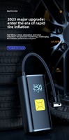 Pompe à air numérique sans fil pour voiture avec arrêt automatique pour gonflage portable des pneus ST9620B