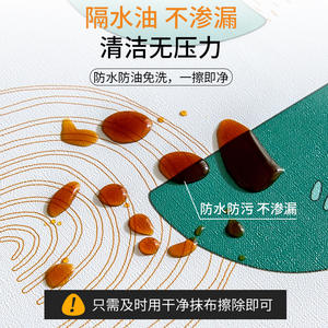 ผ้าปูโต๊ะพีวีซีสไตล์นอร์ดิกทรงสี่เหลี่ยมผืนผ้ากันน้ำกันน้ำมันกลางแจ้งปิกนิกโต๊ะกาแฟลายดอกไม้เรขาคณิต - Product Image 3