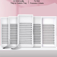 Extensions de cils pré-faits en éventail coréens BPT, marque privée pour revendeurs, 3D 4D 5D 6D 10D, courbure D 0.07, noir intense
