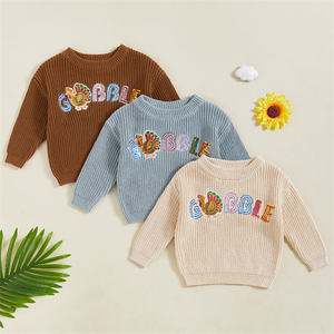 <span class=keywords><strong>Pull</strong></span> manches longues col rond paillettes lettres Turquie hiver chaud <span class=keywords><strong>pull</strong></span> en tricot Thanksgi Ving bébé fille garçons <span class=keywords><strong>pull</strong></span> - Product Image 3