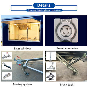 屋外モバイルフードカートトレーラー ホットドッグ ドネルケバブ フードトレーラー バーガー タコス ヴィンテージカスタム ファーストフードトラック キッチンなし - Product Image 5