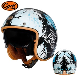 Casco de Motocicleta Retro CYRIL de ABS, Tres Cuartos, para Hombre y Mujer, Universal para las Cuatro Estaciones, Tallas S/M/L/XL/2XL, Estilo Americano, Verano - Product Image 3