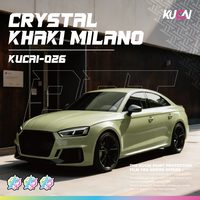 Film de protection de voiture en vinyle PET Crystal Khaki Milan, nouvelle collection, vente flash, film de protection de voiture de couleur, film de protection de voiture à haute résistance à la traction