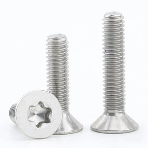 Parafuso de cabeça torx CSK de aço carbono folheado a níquel M2 M2.5 M3 M4 M5 100 pçs/saco métrico seis parafusos de cabeça plana - Product Image 1