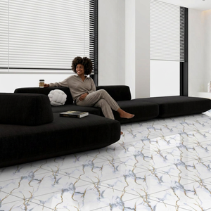 Mecedonia Metallic Finish 24x24inch Polished Porcelain Tiles Contemporary Interior Floor Design 8mm - Product Image 5