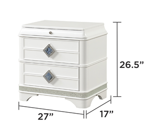 Luxury 5-Piece Queen Bedroom Set with Wood Construction Adjustable Height Dresser Storage Contemporary Design White Finish - Product Image 2