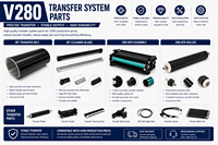Pièces détachées et consommables pour imprimante de production V280 : Tambour de toner, Développeur, Fuser, Courroie de transfert, 2ème BTR, Kit d'entretien