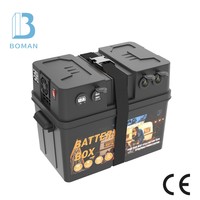 Boîtier de batterie 12V en plastique étanche prismatique avec grandes prises USB, pour usage marin, rangement de batteries vides, prises USB