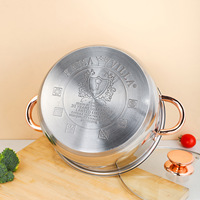 Vente en gros 430 cuisson à double fond en acier inoxydable ensemble de chauffe-plats à haut stock marmite à soupe et à bouillon avec couvercle