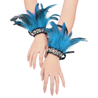 Gants en dentelle pour bal masqué |   Accessoires de costume sur le thème d'Halloween, vêtements de théâtre et de scène, ornés de plumes
