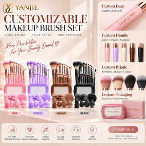 Professionelle Schönheitswerkzeuge Große Kombinations-Set Gesichtsreinigung Lidschatten Rouge Haarpuder Make-up Schwamm Make-up Pinsel Set für YANJIE - Product Image 2