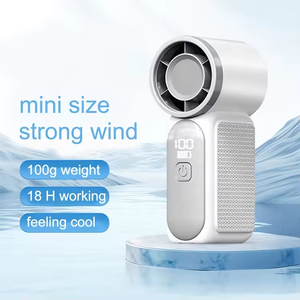 X688 <span class=keywords><strong>precio</strong></span> de fábrica 100 engranajes ajustables de alta velocidad portátil Turbo violento Mini ventilador 3000mAh pantalla Digital diseño sin aspas - Product Image 2