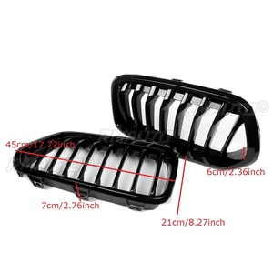 1 paire de grilles de calandre avant noires à ligne simple pour BMW F39 X2 M35i XDrive20d XDrive28i SDrive20i 2018 2019 2020 Noir brillant - Product Image 6