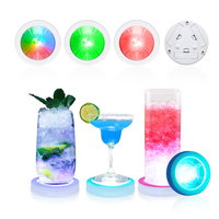 Sous-verre LED ABS activé par le poids, alimenté par piles, 7 couleurs RGB, pour mariage, fête, célébration