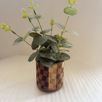 Boîte de rangement en bois personnalisée, design moderne, pot de fleurs en bois avec gravure laser, imperméable et durable pour la maison