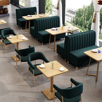 Meubles de restaurant en cuir modernes personnalisés pour poulet frit, pizzeria, café, hôtel, appartement, bar à domicile - Canapé, table et chaises