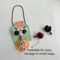 Lot de 2 Lunettes de Soleil Pliables Portables pour Enfants, Protection UV400, Monture Complète, avec Étui de Rangement Mignon à Motifs de Dessins Animés Inclus, Lunettes de Soleil Bébé Bicolores