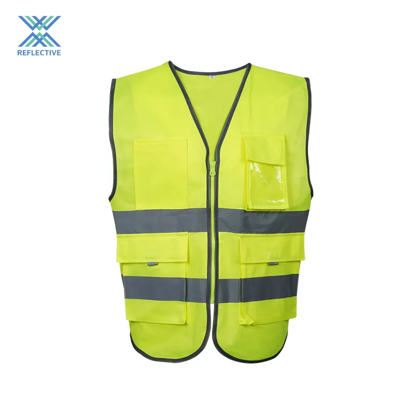LX ขายส่งเสื้อกั๊กความปลอดภัยวิศวกรขั้นต่ําขั้นต่ํา EN 20471 เสื้อกั๊กอุตสาหกรรม Class 2 เสื้อกั๊กสะท้อนแสง