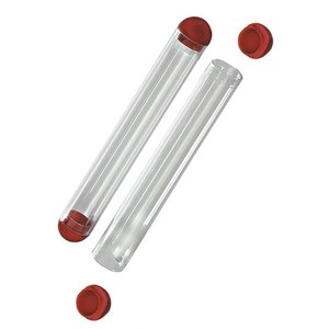 Provette di cristallo rosse da 15 ml con tappi rossi per uso di laboratorio - Product Image 1
