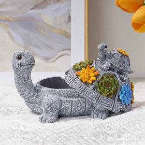 En gros Tortue Ornement De Bureau Cendrier Salon Table Basse Décoration Résine Artisanat Tortue Cendrier - Product Image 5