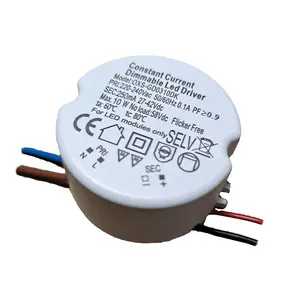 Controlador Led regulable Triac 7W 10W 15W Controlador Led de corriente constante Controlador LED redondo sin parpadeo