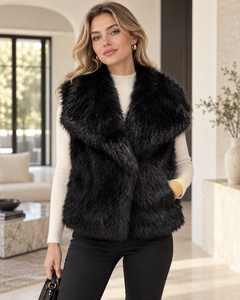 Chaleco de Piel Sintética para Mujer, Sin Mangas, Tejido, Informal, Ropa de Invierno, Abrigo, Proveedor Mayorista OEM - Product Image 1