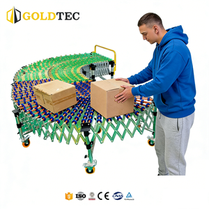 Goldtec Basit Kompakt Dağıtım Merkezleri Boşaltma Kaykay Tekerlekli Konveyörleri Ticari Kaykay Tekerlekli Rulolu Konveyör - Product Image 6