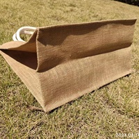 Sac fourre-tout en jute fait main personnalisable de taille moyenne, 350 g/m², avec poignée en fil de coton T/C épais et fermeture éclair, idéal pour la promotion et le shopping