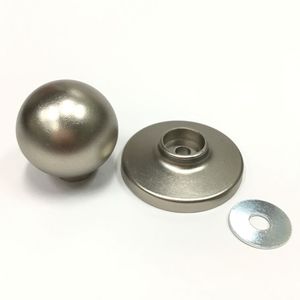 Zinc <b>Door</b> Knobs in <b>Brushed</b> Nickel Finish for Bathroom and Kitchen Use Including <b>Door</b> Stops - Product Image 3