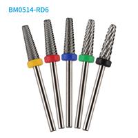 Foret à ongles 5-en-1 Baril conique mince Gel dur bidirectionnel enlevant les mèches à ongles en carbure de beauté