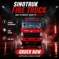 Camion de pompiers HOWO 4x2 avec réservoir d'eau de 3000L, véhicule de sauvetage d'urgence et de lutte contre les incendies