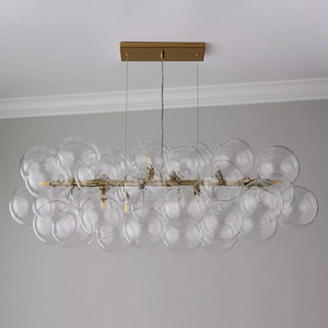 Moderno vetro ottone Design bolla isola sala <span class=keywords><strong>da</strong></span> <span class=keywords><strong>pranzo</strong></span> <span class=keywords><strong>tavolo</strong></span> chiaro palla lampadario - Product Image 2