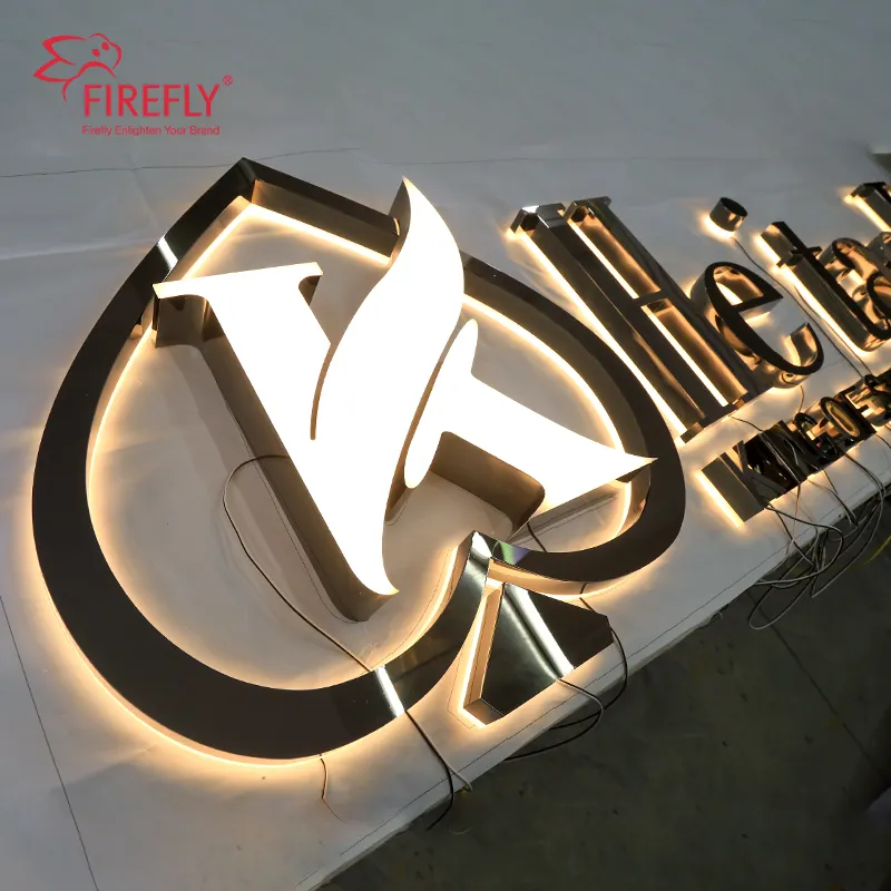 Outdoor Building Wall Commercial Backlit Advertising Light Store Front Letter Logo Business 3D Shop Custom Illuminated Led Sign