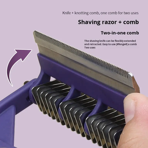 Strumento di toelettatura per animali domestici in plastica di qualità Premium con comoda maniglia per un accurato controllo di spargimento di cani e gatti nei saloni di animali domestici - Product Image 2