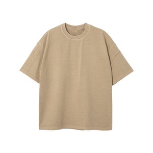 เสื้อยืดคอตตอนถักลายวินเทจไซส์ใหญ่สำหรับผู้ชาย ทรงโอเวอร์ไซส์ คอกลม แขนสั้น ลายพิมพ์ สไตล์ไฮสตรีท - Product Image 5