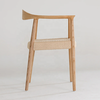 Chaise de salle à manger de style scandinave, chaise de salle à manger moderne de luxe pour table de restaurant, chaises en bois massif tressées en rotin