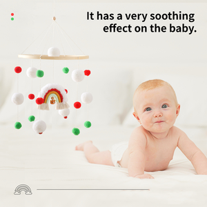 Style nordique <span class=keywords><strong>noël</strong></span> coloré boule <span class=keywords><strong>de</strong></span> laine arc-en-ciel lit cloche bébé berceau main-oeil Coordination jouets lit cloche lit suspendu - Product Image 5