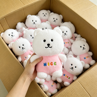 Vente en gros, Meilleure vente : Peluche ours blanc moelleux avec lettres, 8 pouces, jouet en peluche pour machine à griffes, pour garçons
