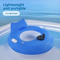 Neues PVC Aufblasbares Elektrisches Schwimmfloß mit Eingebautem Motor, Faltbare Rückenlehne für Erwachsene, Outdoor-Pool-Liegestuhl