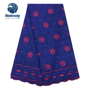 Bestway swiss Tissu <span class=keywords><strong>sec</strong></span> en dentelle brodée en voile de coton pour robe - Product Image 4