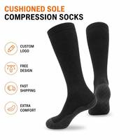 Chaussettes de compression personnalisées avec logo pour voyages d'affaires, anti-fatigue, soutien gradué, confortables, chaussettes habillées OEM