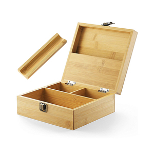 organize smoking accessories handmade wooden stash box with rolling tray