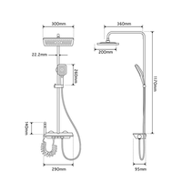 Ensemble de douche mural thermostatique de haute qualité avec affichage numérique LED, bouton pluie et fonction douche intelligente pour salle de bain