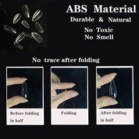 Tips de Gel para Uñas de Marca Privada, Uñas Postizas XL Cuadradas, Ataúd y Almendra, Puntas de Gel X para Presionar, Cubierta Completa Transparente, Puntas de Uñas de Gel Suave