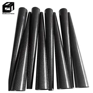 High Strength 72 Inch Carbon Fiber Tubes Custom 3K Twill/Plain Black Glossy Carbon Fiber Tapered Tube