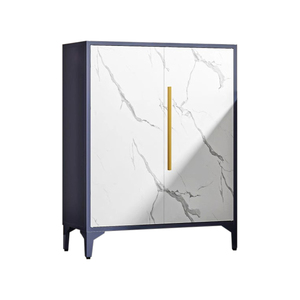 China Durable Simple Modern Home Organizer Iron Cupboard Stand Storage Locker Metal 2 Door Handle Golden <b>Shoe</b> <b>Cabinet</b> - Product Image 1