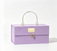 Boîte cadeau de luxe avec poignée métallique, boîte d'emballage pour bougie en papier mat avec loquet et logo personnalisé pour bougie d'aromathérapie
