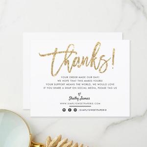 Wholesale Small Business Thank You Card Customized Logo Personalized Paper Card Custom Gift Thanks Card