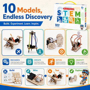 OKYN-Y2110 ชุดประกอบหุ่นยนต์ไม้ 10 in 1 ของเล่น STEM ยอดนิยมสำหรับเด็ก ของขวัญวันเกิดและวันหยุด - Product Image 5