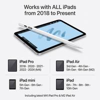 Stylet pour iPad avec affichage numérique LED de la batterie, charge rapide Type-C, rejet de la paume, détection d'inclinaison, 8 couleurs, vente en gros OEM